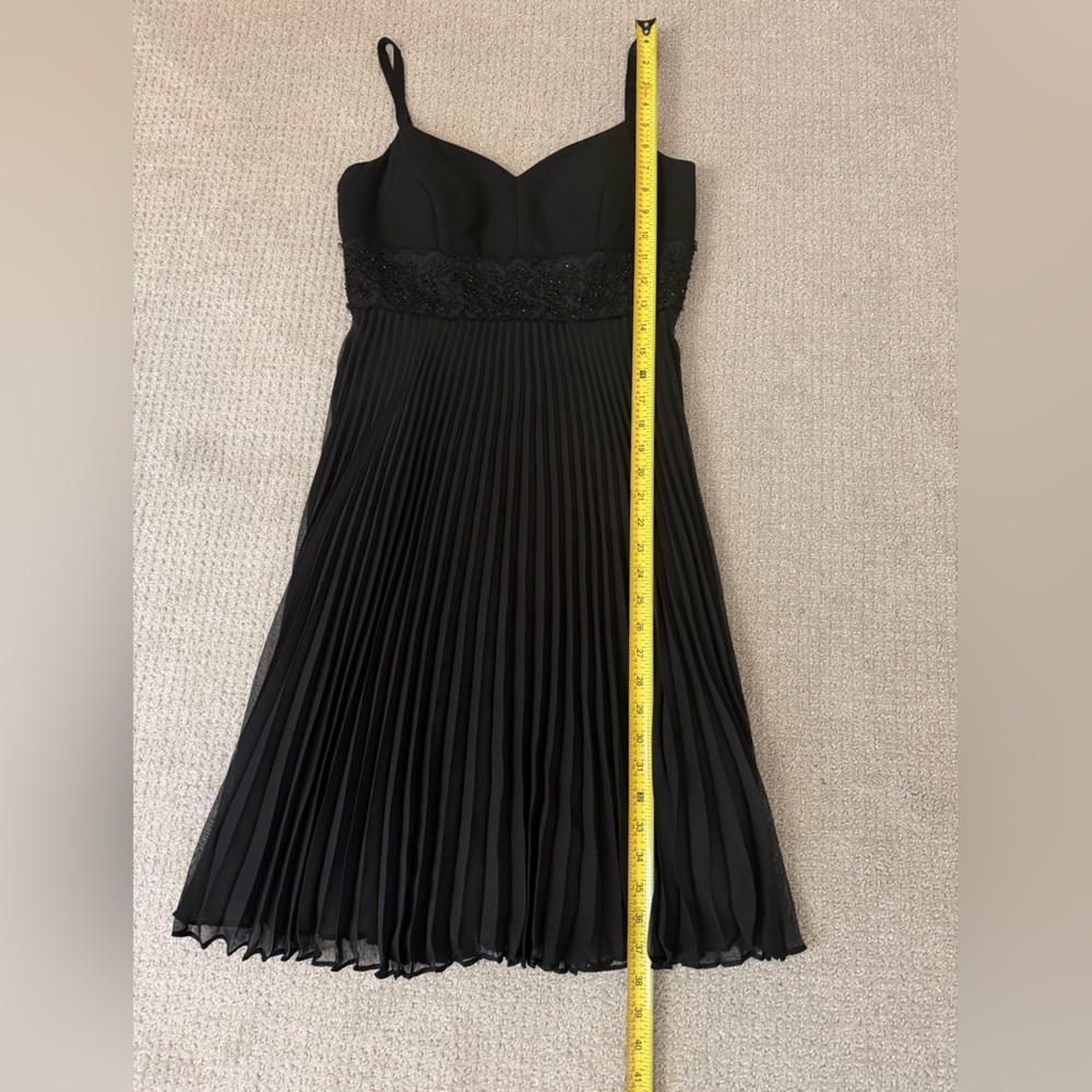 Ann Taylor Black Beaded Pleated LBD 4P - Picture 4 of 5